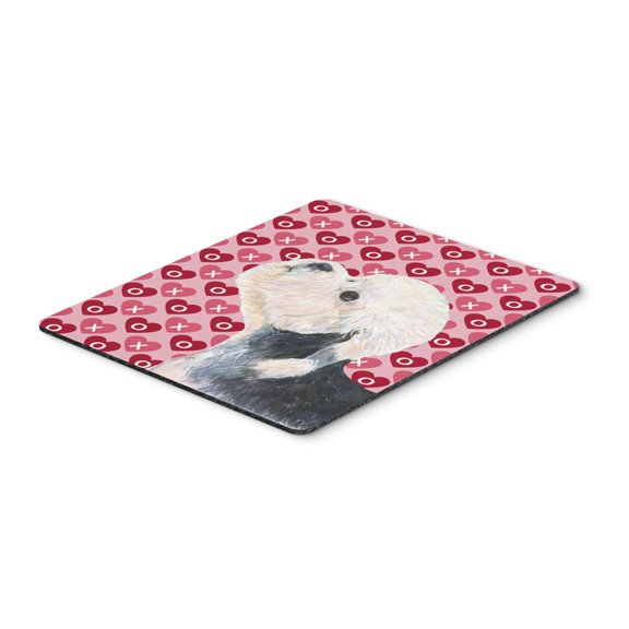 "Dandie Dinmont Terrier Hearts Love Valentines Day Mouse Pad Hot Pad or Trivet"