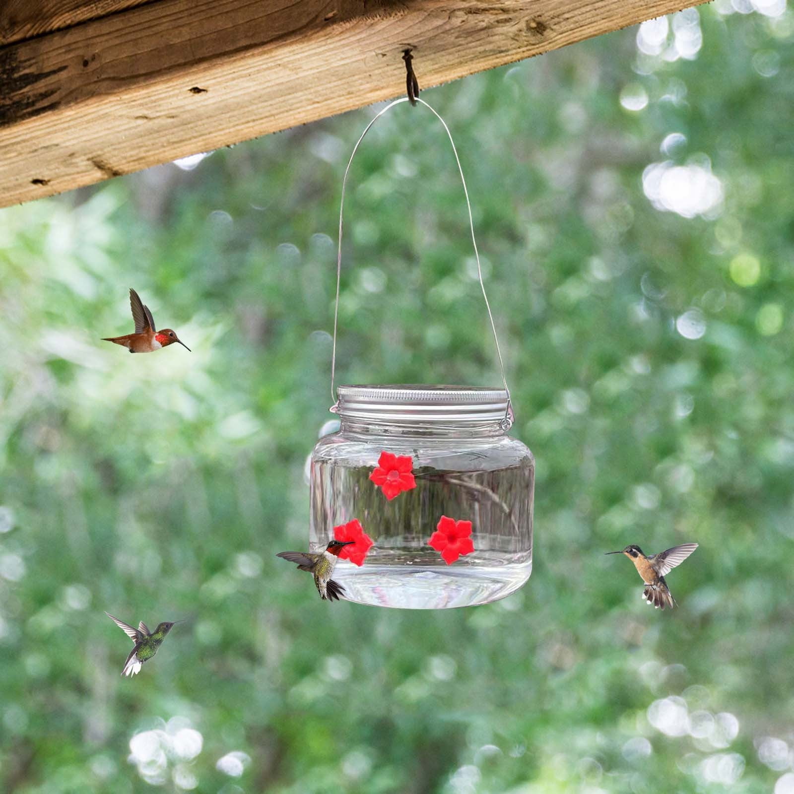 Hummingbird Feeders For Outdoors Hanging 2 Pack 500 ml Clear Reservoir Design Portable Garden Yard Patio Feeder