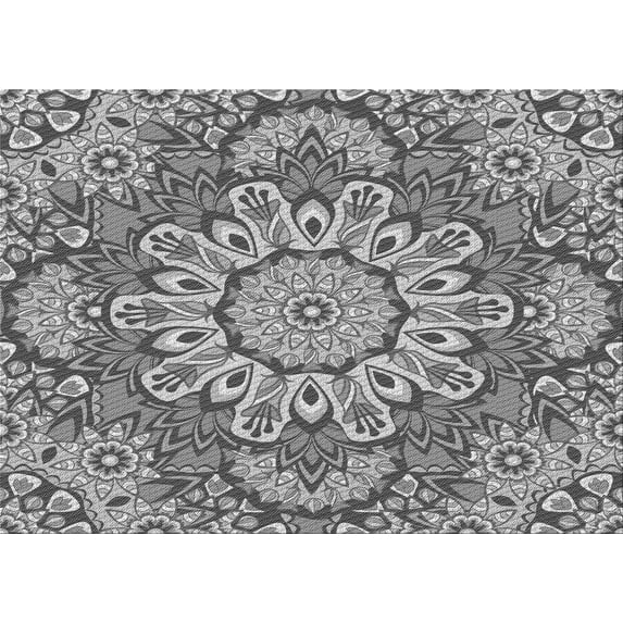 Ahgly Company Indoor Rectangle Patterned Gray Cloud Gray Area Rugs, 5' x 8'