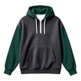 thumbnail image 4 of Rhuody Sweatshirt For Mens O Neck Color Match Long Sleeve Sweatshirts Pullover Sweatshirt With Pocket L Dark Green, 4 of 4