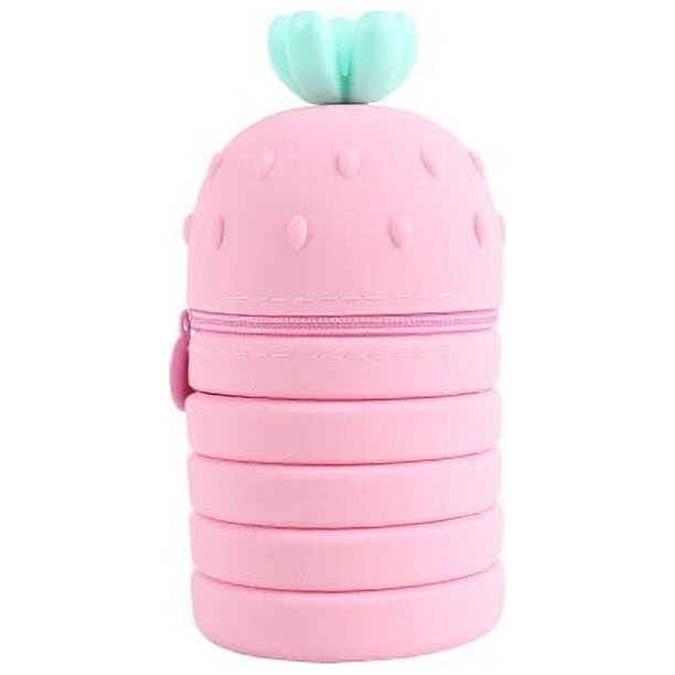 Estuche de lápices retráctil de silicona de animación de dibujos animados Kawaii Sanrioes, portalápices de Pikachu de descompresión, caja de papelería linda, nuevo