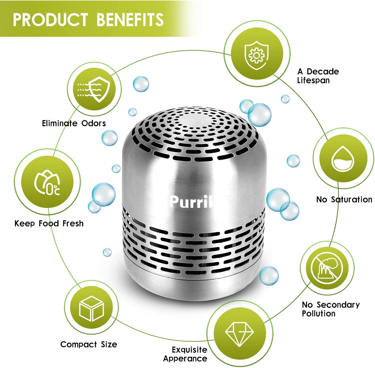 Refrigerator Deodorizer,Lasts up to 10 Years,Refrigerator Odor Eliminator,Fridge Deodorizer,More Effective Than Baking Soda Bamboo Air Purifying Bags