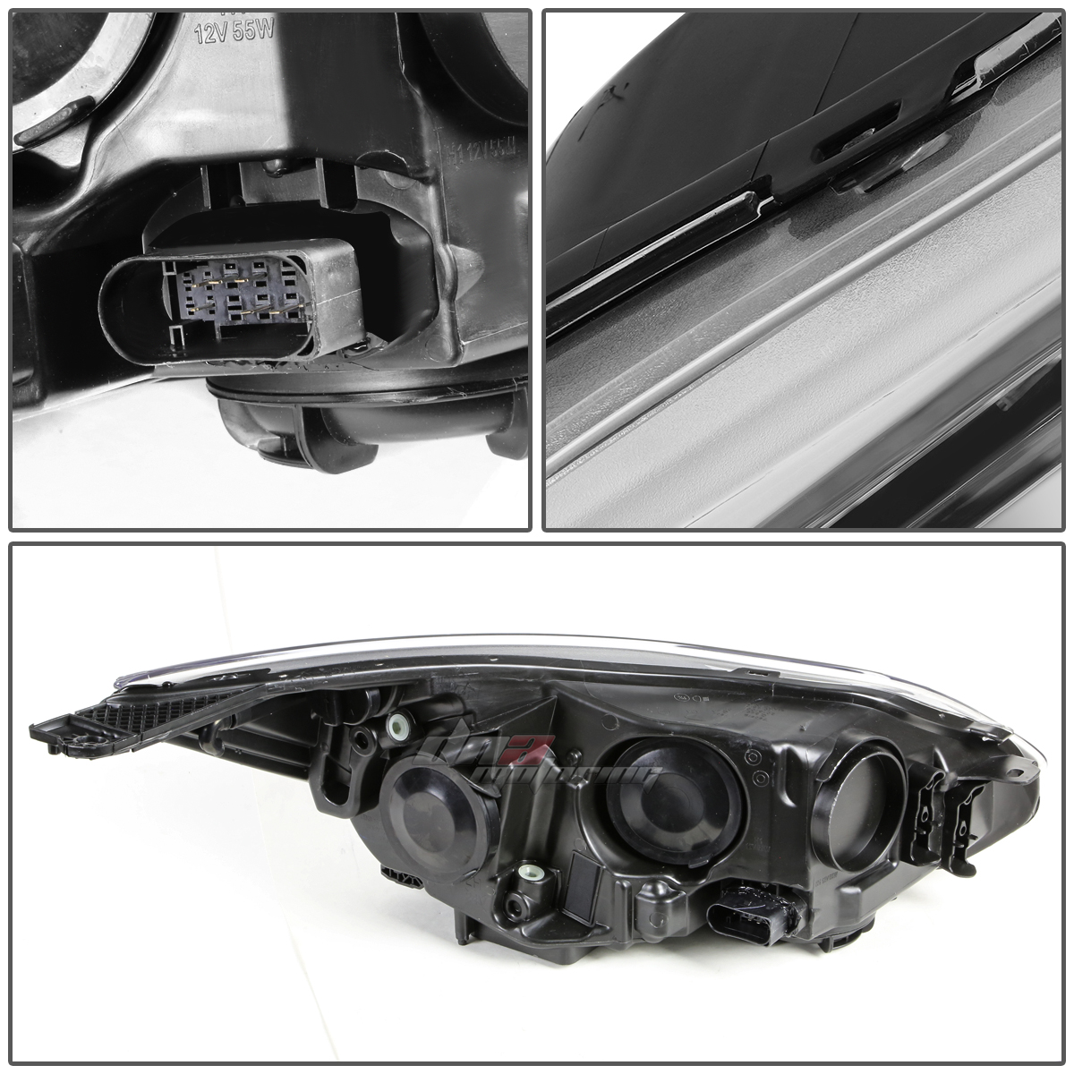 DNA Motoring For 12-14 Ford Focus Diamond Chrome Amber Corner Headlight Lamp Pair Replacement