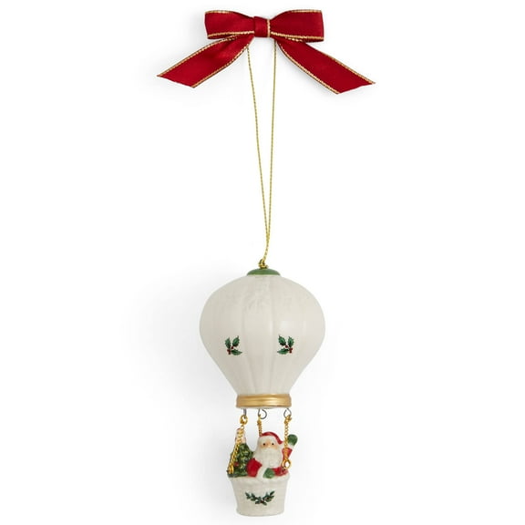 Spode Christmas Tree Hot Air Balloon Ornament, Durable Holiday Ornament for Festive Decor & Winter Wonderland Display - Sleek Seasonal Ornaments for Tree, Mantel, Holiday Home Decoration