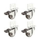 thumbnail image 1 of Set of 4 TPE Furniture Casters with Brake, Swivel Casters with L-Mount Plate, Rubber Castors for Nursery, Furniture, Flower Stand (25mm)., 1 of 5