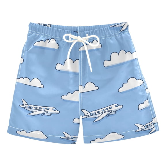 Seamless Planes Clouds Cartoon Swim Trunks Board Shorts Beach Pants Bathing Bottoms 2T