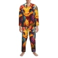 thumbnail image 3 of Kdxio Colorful Flower Chameleon Men’s Pajama Set Pajamas For Men 2 Piece PJ Set with Men Pajama Pants and Long Sleeve T-Shirt Lounge Set-XX-Large, 3 of 7
