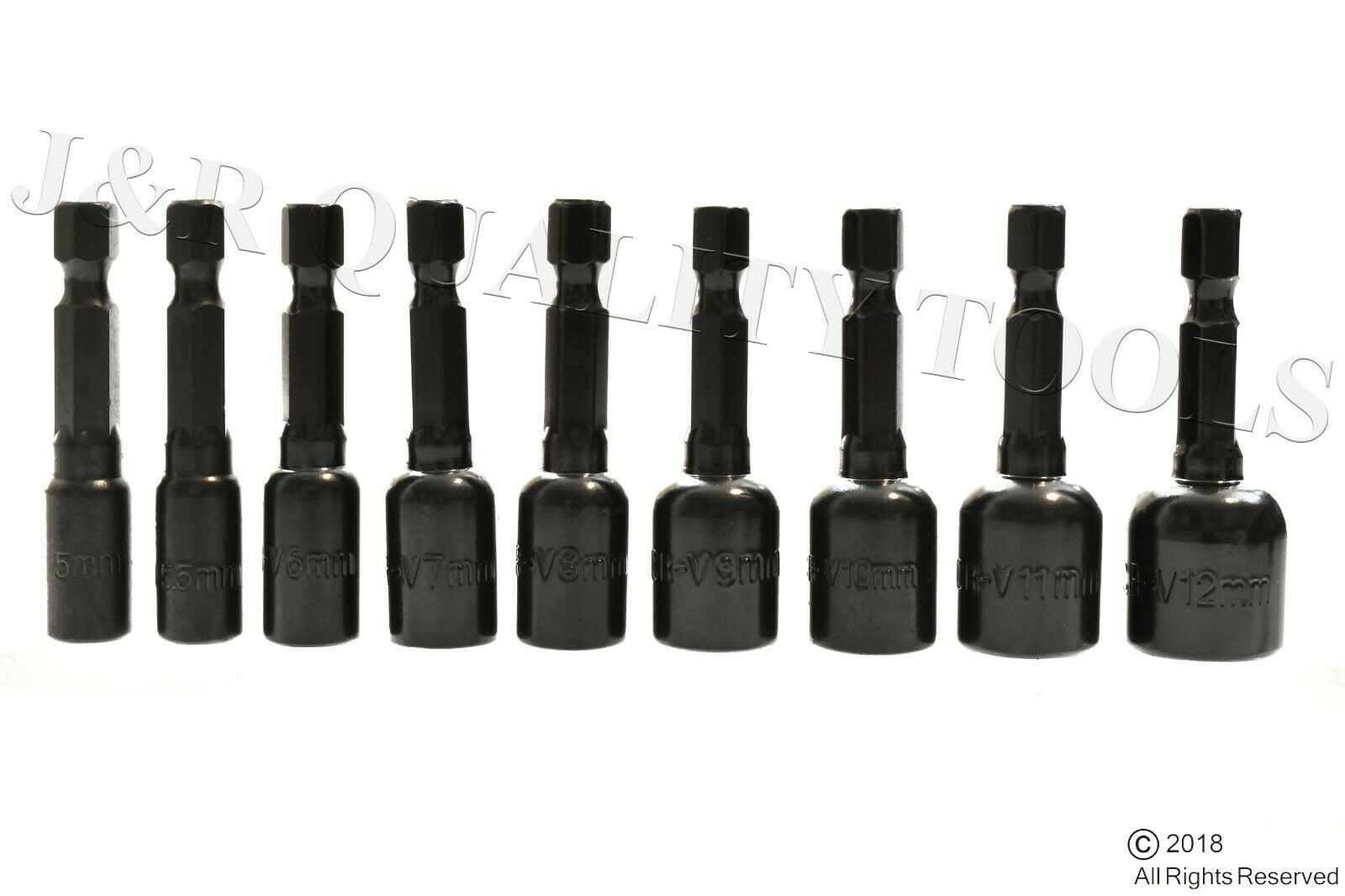 9pc Impact Nut Driver Set Metric Nut Setter Power Drill Bit 1/