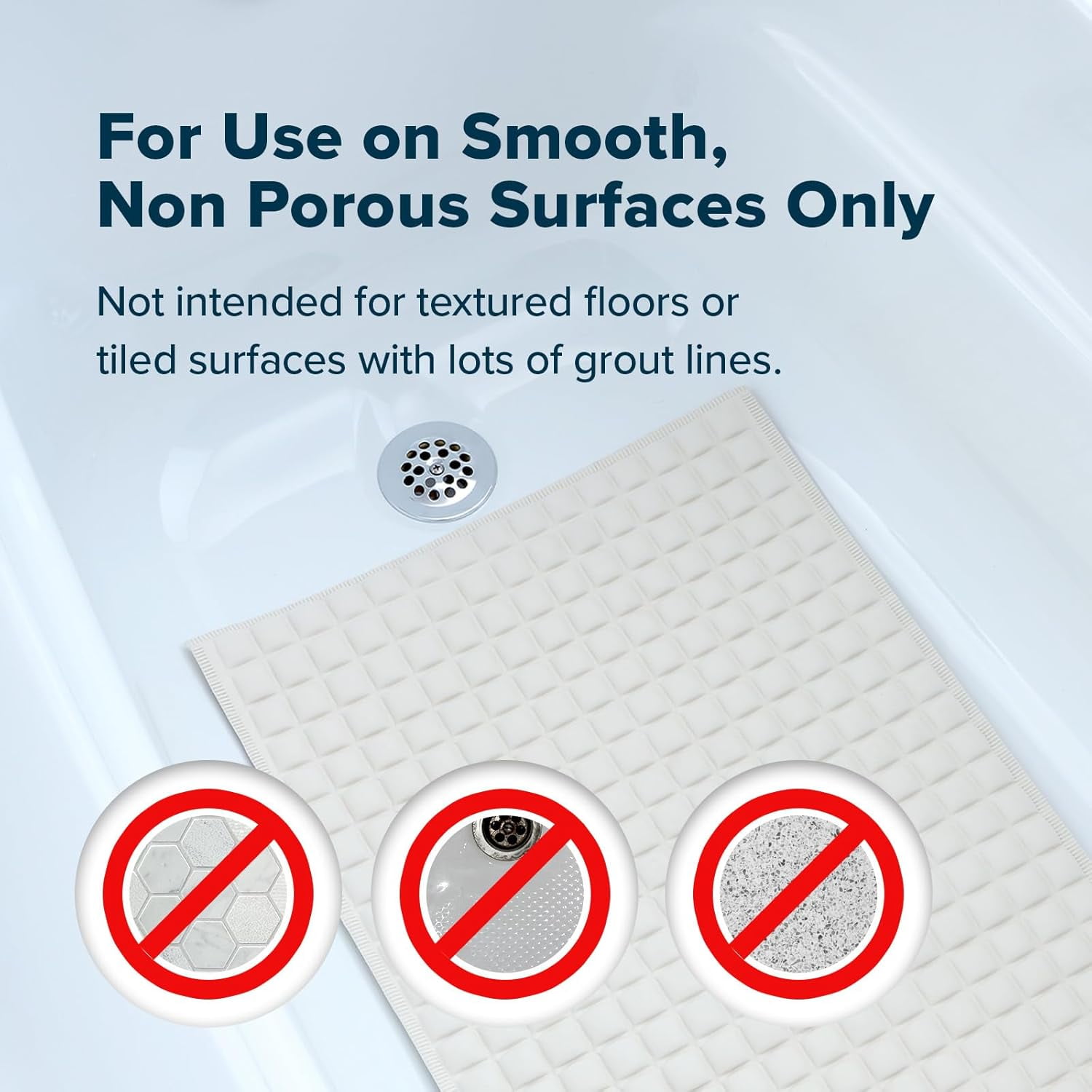 SlipX Solutions Foot Friendly Pillow Top Plus Safety Bath Mat, 15 x 27
