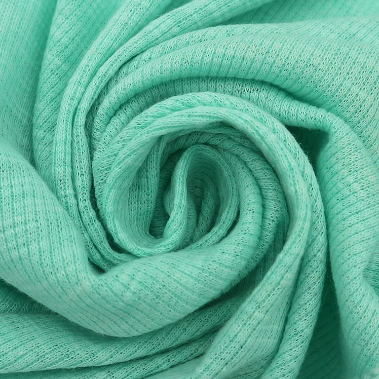 FREE SHIPPING!!! Green Mint B Poly Cotton Spandex 2x1 Rib Knit Fabric, DIY  Projects by the Yard