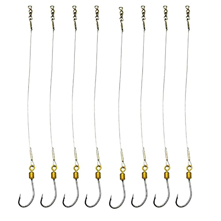 5Pcs Anti-Bite Stainless Steel Wire Leader Fishing Rigs Hooks Line Tackle  Tool 