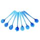 thumbnail image 1 of Juego de cucharas con forma de flor, cuchara de té de acero inoxidable, cuchara para café, cuchara para mezclar Azul, 1 of 9