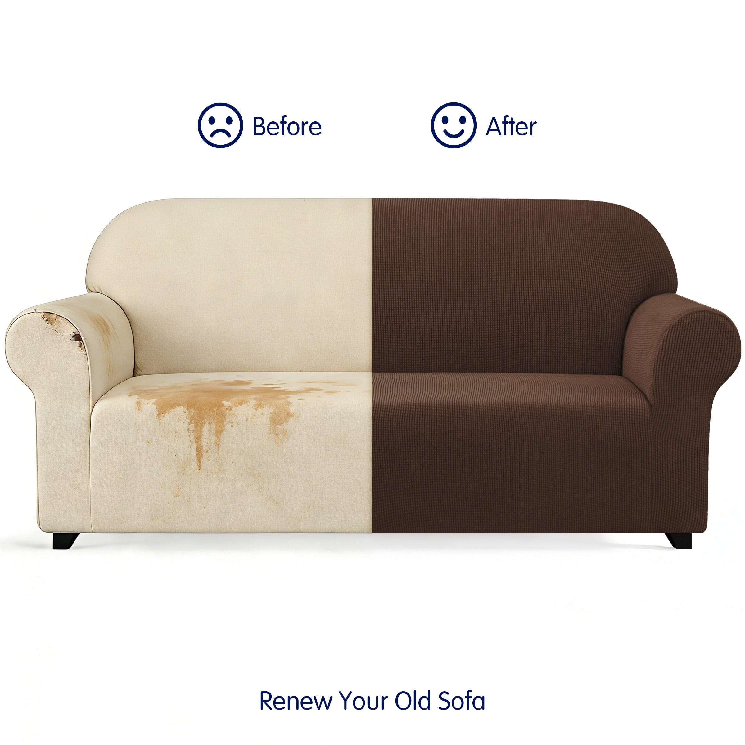 Subrtex  1 Piece Stretch Jacquard Couch Cover, Armchair Sofa Slipcover for 1 Cushion Couch, Machine Washable Furniture Protector(Armchair, Chocolate)