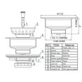 thumbnail image 3 of Builders Shoppe  4.5" Stainless Steel Kitchen Sink Strainer, 3 of 3