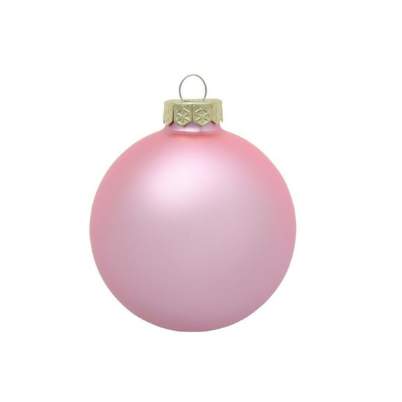 40ct Matte Baby Pink Glass Ball Christmas Ornaments 1.5" (40mm)