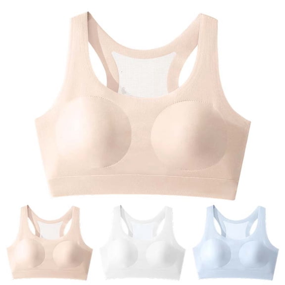 CAIXIA Girls Bras 8-10 Cotton High Support Seamless Sports Bras For Teen Girls 12 To 18 Years Comfortable Racerback Workout Tops For Running Yoga Gym And Daily Wear,14-15 Years