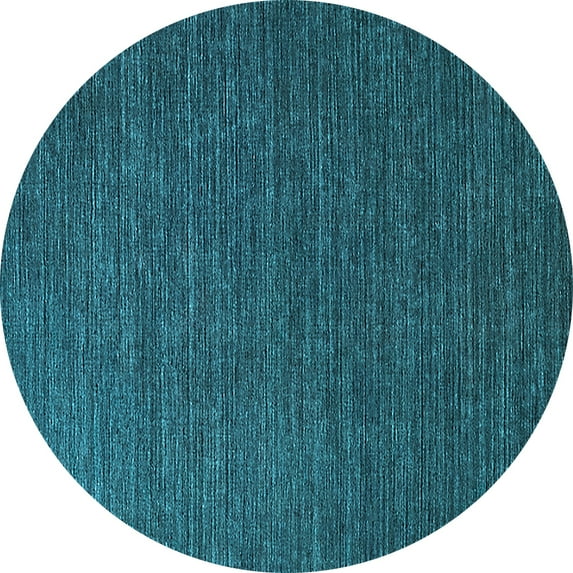 Ahgly Company Machine Washable Indoor Round Solid Light Blue Modern Area Rugs, 4' Round