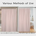 thumbnail image 4 of 72x84 Inch Pink White Splicing Shower Curtain Abstract Striped Textured Minimalism Bath Curtain Rustic Farmhouse Vibrant Color Bathtub Curtain for Kids Bathroom Decor Polyester with Hooks, 4 of 6