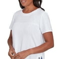 thumbnail image 4 of Alfred Dunner Womens Petite Solid Textured Short Sleeve Tee, 4 of 4