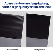 Avery Mini Binders, 5.5 x 8.5, 1 Inch Round Rings, Black, Durable Ring Binder, Label Holder, 6 Pack 27257