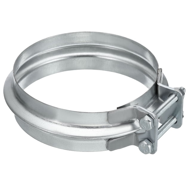 Abrazadera de conducto Uxcell, 4"(100mm) abrazadera en forma de V de hierro galvanizado para conductos de ventilación y chimeneas