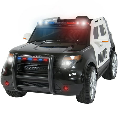 Best Choice Products Kids 12V Electric Police Ride-On SUV with RC, Lights/Sounds, AUX, (Best Small All Wheel Drive Cars 2019)