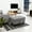 Gray, variant on iCapeson 3-in-1 Convertible Storage Ottoman, Brown Grey Linen Flip-Top Ottoman with Cup Holder, Multi-Functional Footrest Bench for Living Room