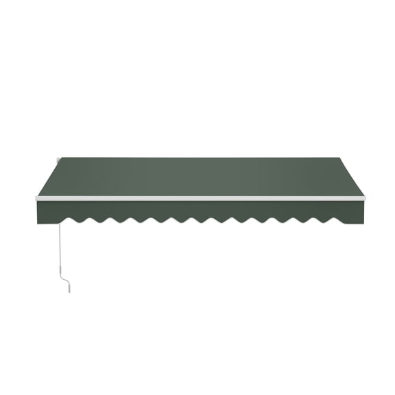 ALEKO Manual Retractable Home Patio 12 x 10 feet Awning Green Canopy Sunshade