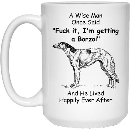 

Funny Borzoi Gifts For Men Christmas 2022 Gifts White Coffee Mug 15oz