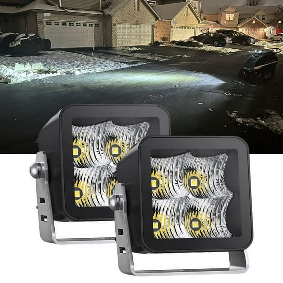 LED Flood Beam Square Pods, 2 Pcs 3" Super Bright 4 LED Driving Lights LED Lights Spot Work Lights for Truck Offroad ATV UTV SUV Car Boat