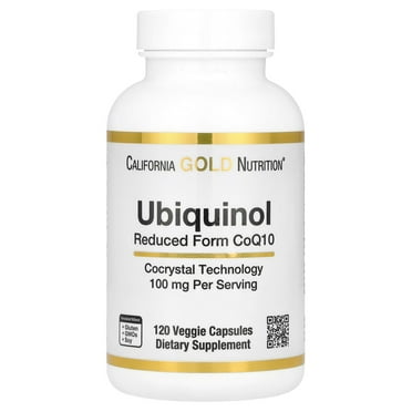 California Gold Nutrition Ubiquinol Reduced Form CoQ10, 100 mg , 120 Veggie Capsules