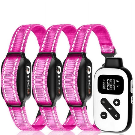 PaiPaitek Shock Collar For 3 Dogs Auto Bark and Training Collar Combo Dog Training Collar with Remote Beep Vibration&Shock