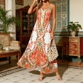 thumbnail image 2 of Floral China Porcelain Print Beach Dress With Relaxed Fit And Sun Shielding Sleeveless Slip Dress For Summer, 2 of 4