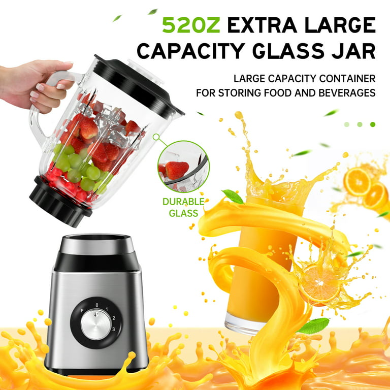 Coolmee Smoothie Blender for Kitchen, 1500W Countertop Blenders for Shakes  Smoothies with 4 Presets, 70 oz Glass Jar Ice Fruit Blender Adjustable  Speeds Control 