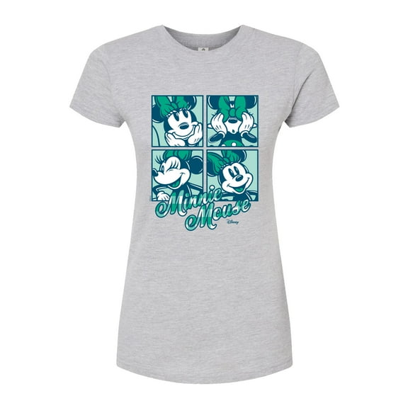 Disney - Plaid Minnie Mouse - Juniors Fitted Graphic T-Shirt