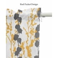 thumbnail image 5 of Yellow Gray Botanical Linen Curtain Valance for Bedroom/Bathroom/Kitchen/Office/Living/Dining Room Window,Watercolor Branches Abstract Art Rod Pocket Topper Decorative Cafe Drapes Panel 54"x18", 5 of 6