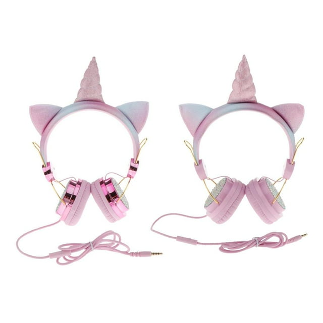 2x De Dibujos Animados Con De Imitación Con Para Con Cable En Los Auriculares Para Niñas