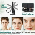 thumbnail image 4 of Tri-Fold Makeup Mirror with Lights, 2X/3X/10X Magnifying Vanity Mirror, Touch Control Dual Powered Cosmetic Mirror, Portable LED Women Gift, 4 of 12