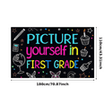 thumbnail image 2 of Colorful Chalk Style Picture Yourself in First Grade Banner Backdrop Decorations Party Supplies Photography Props Classroom Decor Graduation Party Backdrop, 2 of 7