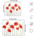 thumbnail image 3 of Dish Drying Mat Red Poppy Flower Kitchen Dish Pads Super Absorbent Microfiber Dish Drying Rack Pads Safe Heat-resistant Kitchen Counter Mat,16x18 Inch, 3 of 7