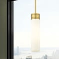 thumbnail image 2 of 617-1S-BB-G617-11SWH Innovations Lighting Boreas - 1 Light Stem Hung Mini Pendant-13 Inch Tall and 3 Inch Wide-Brushed Brass Finish-Striped White, 2 of 2