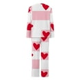 thumbnail image 4 of FDGIU Women's Valentine's Day Pajama Set - Long Sleeve Heart Print Top & Casual Pants Soft 2 Piece Sleepwear, 4 of 6
