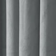 thumbnail image 4 of TWOPAGES Room Darkening Velvet Pinch Pleated Curtain Soft Drape for Bedroom, 1 Panel, 52"x84", Grey, 4 of 6