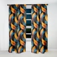 thumbnail image 4 of Designart "Avian Grace in Orange and Teal I" Animal Print Blackout Curtain Single Panel, 4 of 4