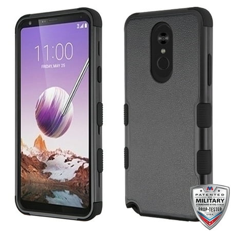 LG Stylo 5 Phone Case Tuff Hybrid Fusion Shockproof Impact Rubber Dual Layer Full Body Rugged Hard Soft Full Body Protective Shock Absorbent Bumper TPU Cover Black Phone Cover for LG Stylo 5