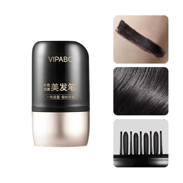 Instant Gray Hair Root Concealer Comb 10ml - Temporary Natural Hair Color Touch Up Stick for Quick Coverage, Emergency Styling & Blending