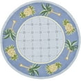 thumbnail image 2 of Safavieh Chelsea Imani Palm Tree Pineapple Lovers Wool Area Rug, Light Blue/Blue, 4' x 4' Round, 2 of 7