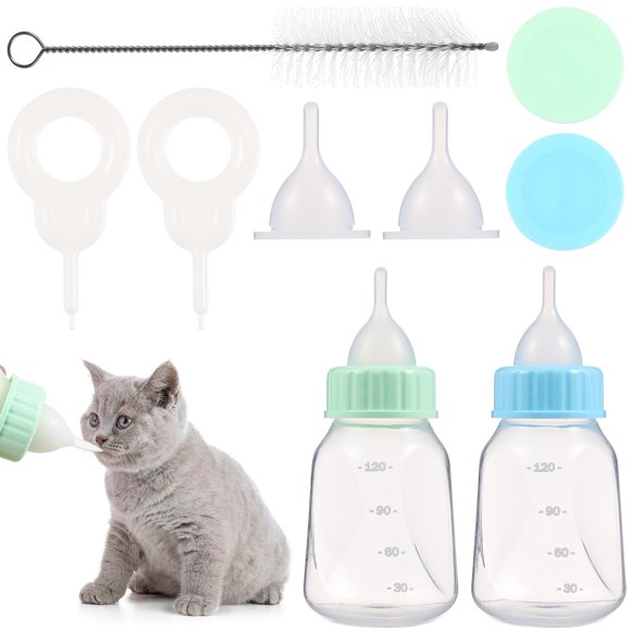 2 Sets of Pet Nursing Bottles Puppy Feeding Bottles Kitten Pacifier Bottles Pet Supplies