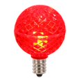 thumbnail image 1 of Club Pack of 25 LED G40 Red Faceted Replacement Christmas Light Bulbs, 1 of 1