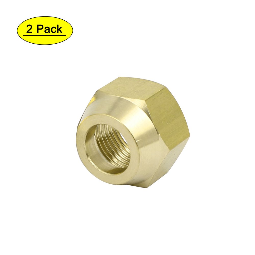 1/2BSP Brass Flare Nuts Air Conditioner Parts Fittings 2pcs for 12mm